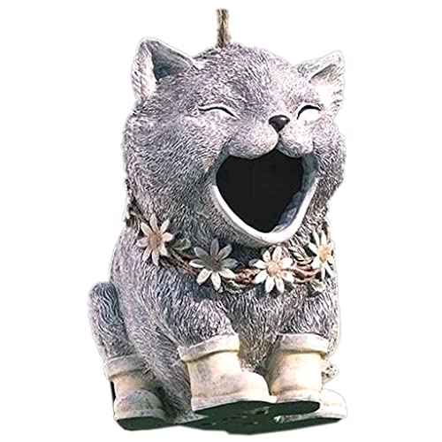 Roman 78865-7.5" Gray Cat Roman Bird House