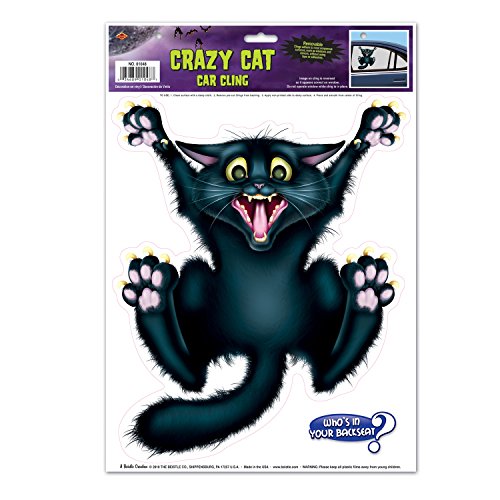 Beistle Crazy Cat Car Cling Party Accessory (1 count) (1/Sh)