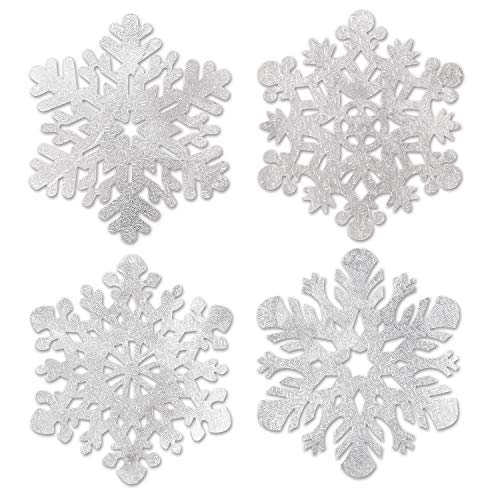 Beistle 4-Pack Packaged Foil Snowflake Cutouts, 14-Inch