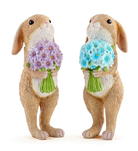 Napco - Bunnies with Bouquets - Set of 2