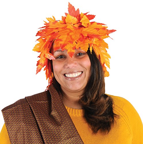 Beistle Hat 90356 Fall Leaf Wig, one size, Orange/Light Orange
