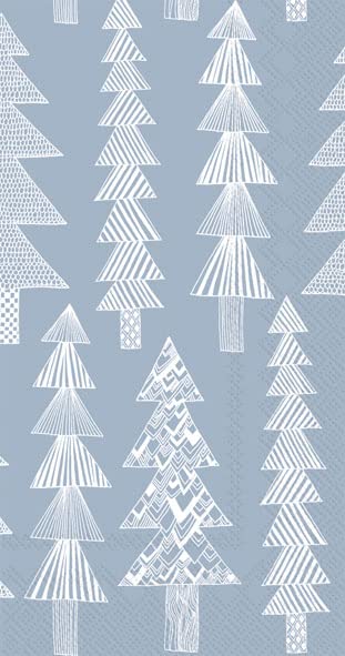 IHR Ideal Home Range Dinner Disposable 3-Ply Paper Guest Towels Buffet Napkins, 8.5" 4.5", Kuusikossa Light Blue