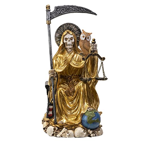 Pacific Trading Giftware Santa Muerte, 9-inch Height, Gold, Cold Cast Resin, Home, Home D√©cor