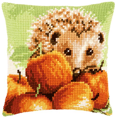 Vervaco PN-0155865 Hedgehog with Apples Cushion Cross Stitch Kit, 16" by 16", Multicolor