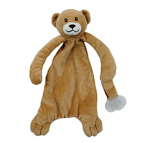 Birchwood Applesauce Nummy Blanket Pacifier Holder, Bear