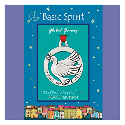 Basic Spirit Peace Dove Global Peace Initiatives Global Giving Pewter Ornament for Holiday Tree Decoration Home Collection
