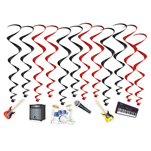 Beistle Rock Band Hanging Swirls (12 Pcs) - 1 Pack