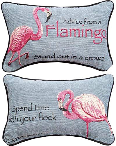 Manual Woodworkers Advice From a Flamingo Reversible 12.5 x 8.5 Inch Woven Decorative Throw Pillow