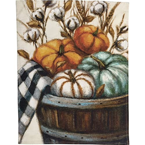 Primitives by Kathy Fall Themed Home D√©cor Kitchen Towel Featuring Pumpkins in A Barrel