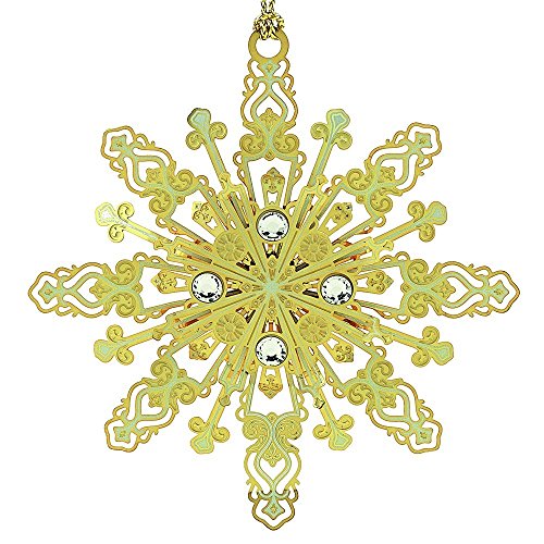 Beacon Design ChemArt Radiant Silver and Gold Snowflake Christmas Ornament