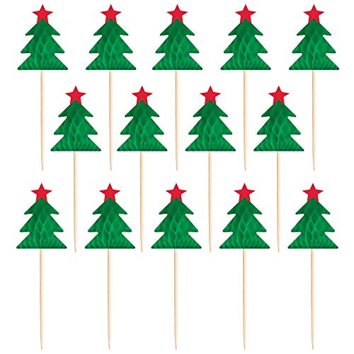 Amscan Christmas Tree Honeycomb Party Picks - 4" | 12 Ct.