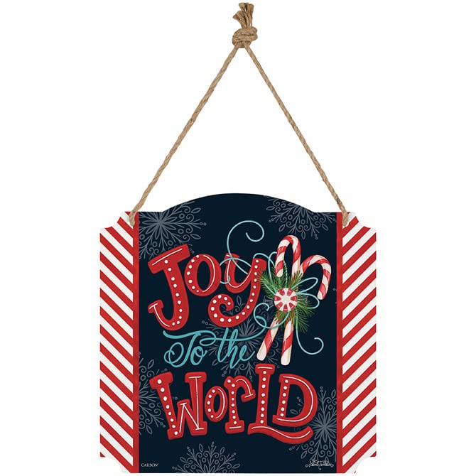 Carson Home Accents Peppermint Joy Metal Wall D√©cor, 12-inch Square, Metal