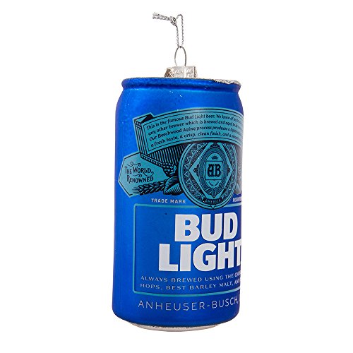 Kurt Adler 4-3/4-Inch Bud Light Beer Can Glass Ornament