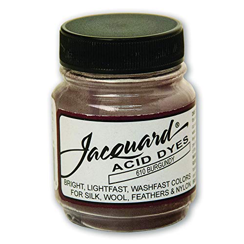 Jacquard Acid Dye for Wool, Silk and Other Protein Fibers, 1/2 Ounce Jar, Concentrated Powder, Burgundy 610