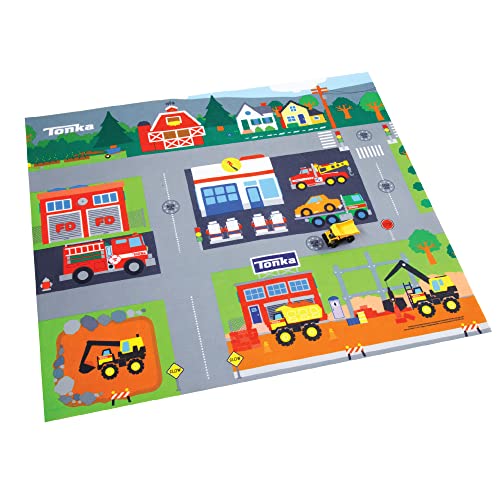 UPD TCG Toys Tonka Megamat Active Play Felt Playmat with Dump Truck Vehicle for Preschoolers and Kid&