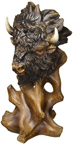 Unison Gifts StealStreet Faux Wood Buffalo Collectible Decoration Design Animal Figurine Statue
