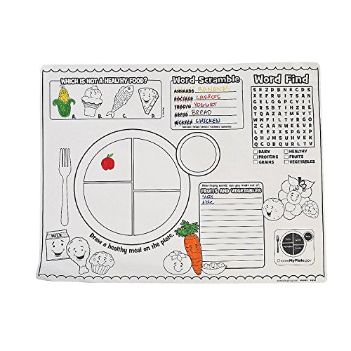 Fun Express My Plate Activity Mat - 12 Pieces - Educational and Learning Activities for Kids