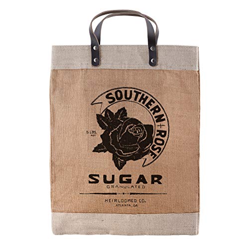 Creative Brands SB Design Studio Heirloomed Collection Waterproof Jute Tote Bag, Large, Rose