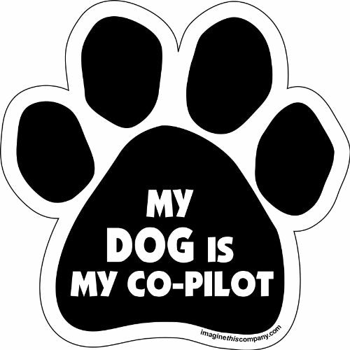 Imagine This Company Paw Car Magnet, My Dog is My Co-Pilot, 5-1/2-Inch by 5-1/2-Inch