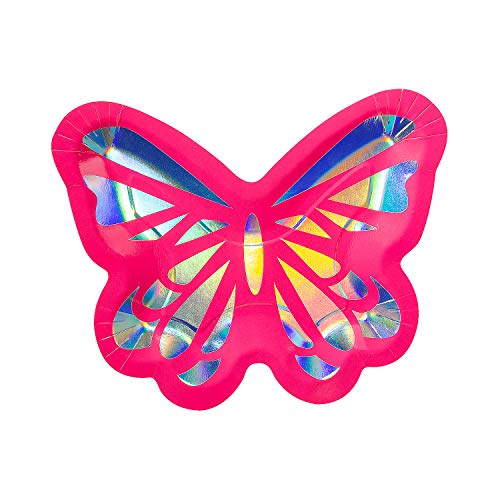 Fun Express Butterfly-Shaped Paper Dinner Plates - Party Supplies - 8 Pieces