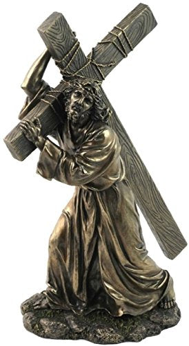Unicorn Studio 12 Inch Jesus on The Way to Calvary Cold Cast Bronze Figurine