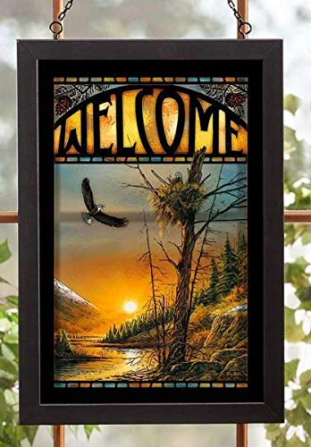 Wild Wings(MN) Wild Wings 5386499006 Stained Glass Art (Flying Free Bald Eagle)