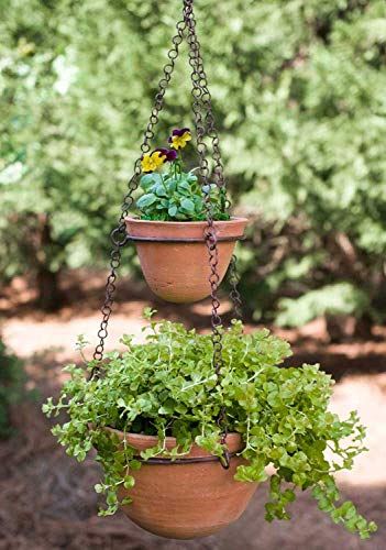 CTW Two Tier Hanging Terra Cotta Pots