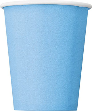 Unique Industries 9oz Light Blue Paper Cups, 8ct