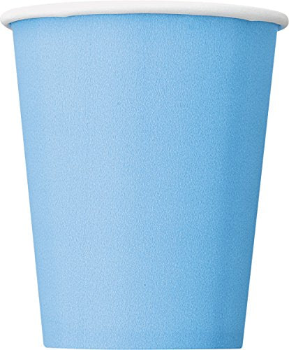 Unique Industries 9oz Light Blue Paper Cups, 8ct