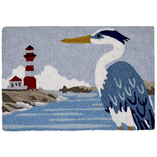 Home Comfort Jellybean Heron and Lighthouse Indoor/Outdoor Machine Washable 20" x 30" Accent Rug