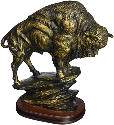KRZH Antiqued Bronze Finish American Buffalo Statue Bison