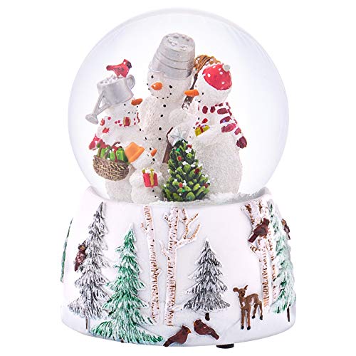 Roman 5.75" Snowman Family 100mm Dome Wind Up Glitterdome
