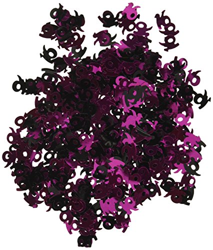 Beistle 16 Birthday Party Themed Cutout Plastic Confetti, 1 Pack, Black/Cerise