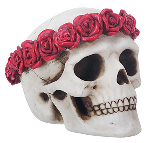 Pacific Trading YTC 4.5 Inch Day of The Dead Flower Traditional Sugar Skull Display Statue
