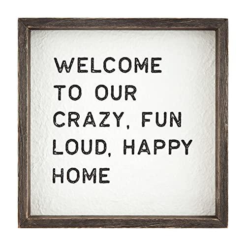 Mud Pie Fun Home Wall Sign Paper Plaque, 10" x 10", Pinewood, Multicolor