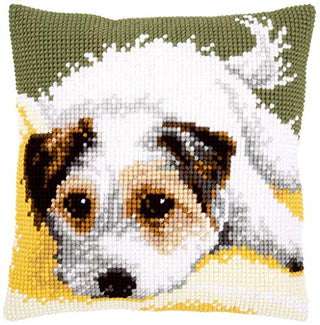 Vervaco Cross Stitch Kit: Cushion: Dog Wagging It's Tail, NA, 40 x 40cm