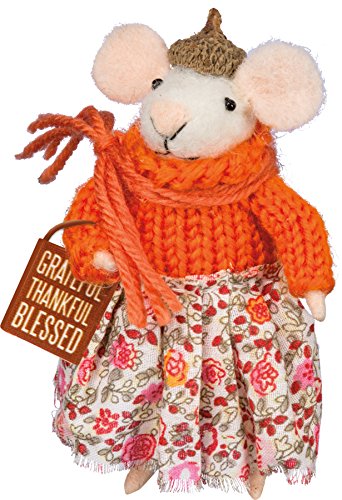 Primitives By Kathy Fall Decor - Thankful Grateful Blessed Mouse