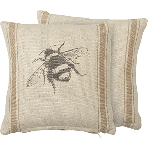 Primitives By Kathy 112074 Bee Throw Pillow, 10-inch Square