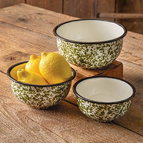 CTW Home Collection 440029 Set of Three Green Speckled Bowls