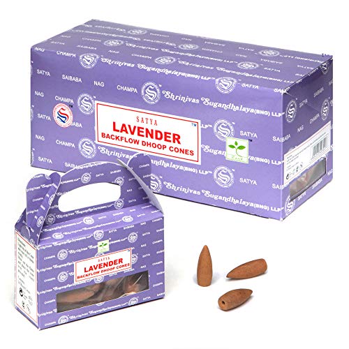 New Age Imports 6pc Display - Satya Backflow Cones - 24pc Box/Lavender