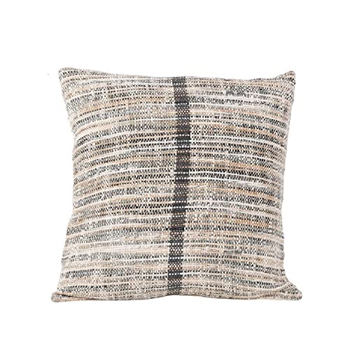 Blossom Bucket Square Pillow Slub Stripe , 18-inch Length