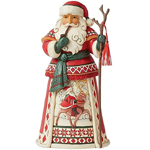 Enesco Jim Shore Heartwood Creek Lapland Santa with Riding Reindeer Figurine