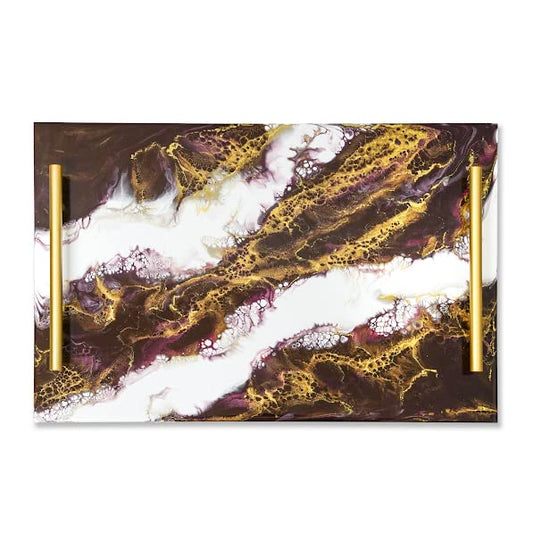 Lynn & Liana Designs Acrylic Tray Merlot, 18-inch Length, 12-inch Width, Serving Tray, Kitchen