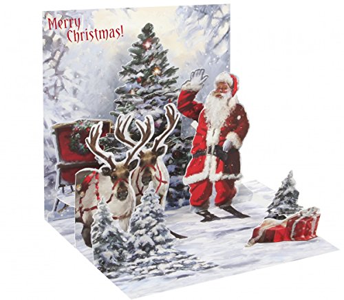 Up With Paper 3D Jolly Santa Pop-Up Treasure Christmas Card