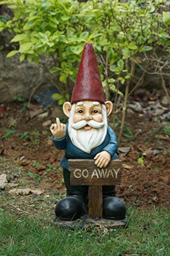 Hi Line Gift Ltd Gnome Holding Go Away Sign