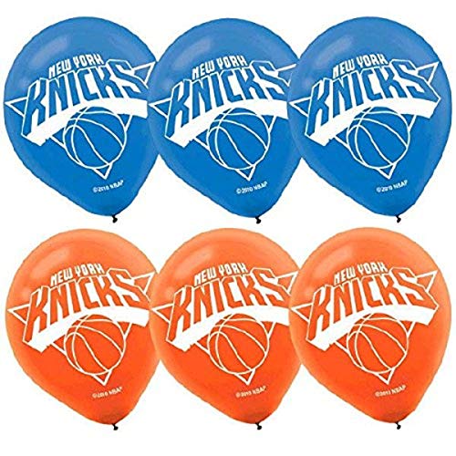 Amscan 113604 New York Knicks NBA Collection Printed Latex Balloons Party Decoration 12 6 Ct Blue/Orange