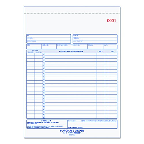 Rediform 1L147 Purchase Order Book, 8 1/2 x 11, Letter, Three-Part Carbonless, 50 Sets/Book