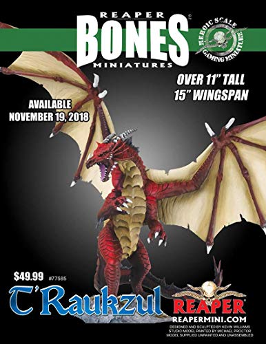 Reaper Miniatures Dark Heaven: Bones T`Raukzul Heroic Scale Dragon Boxed Set (77585)