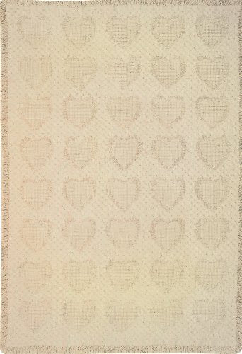 Manual 46 X 60-Inch Throw, Basketweave Heart in Natural Cotton