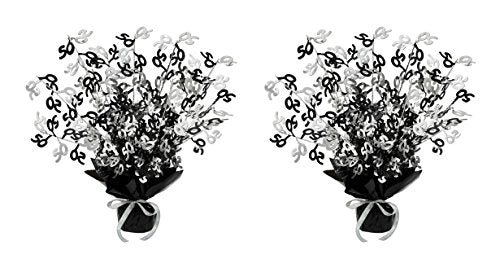 Beistle Gleam Burst Centerpiece, Black/Silver